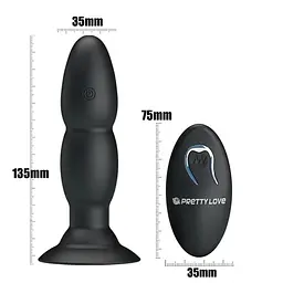 Анальна пробка Pretty Love RC Vibrating Butt Plug 13.5 см (чорний) - мініатюра 6