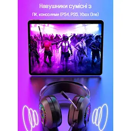 Дротові навушники з мікрофоном XTRIKE ME ігрові навушники з мікрофоном та RGB підсвічуванням, навушники для пк, Black
 - мініатюра 8