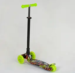Самокат Best Scooter 59х17х26 см Салатово-чорний 000231530 - мініатюра 4