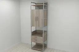 Шафа Гардероб Уні секція 5 серії Конект Ferrum-decor 220x60x50см Сірий метал ДСП Дуб Сонома Трюфель 32 мм (FRD-104518)