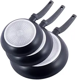 Набір сковорід Gregers Black, з антипригарним покриттям ILAG Kamille Ø20х4 см, Ø24х4,5 см, Ø28х5 см kuh0007352 - мініатюра 3