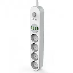 Віддалений рушій LDNIO SE4432 на 4 розетки 4 USB 2м Білий - мініатюра 3