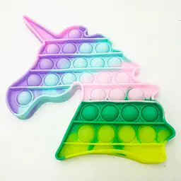 Сенсорна іграшка антистрес силіконова нескінченна пухирка поп іт UKC Pop It Fidget єдиноріг 2 різнокольоровий - мініатюра 2
