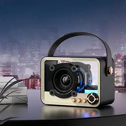 Bluetooth колонка QD05 Retro Style Black - мініатюра 2