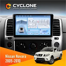 Штатна магнітола Nissan Navara (D40) 2005-2010 Cyclone C9-012 4x64, DSP, 4G Cyclone (НФ-00007973)