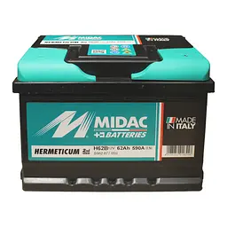 Акумулятор 6СТ-62A MIDAC HERMETICUM, 12V, 62Ah (-/+) низький Євро,  EN590А - мініатюра 2