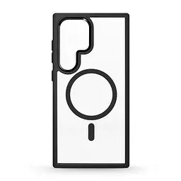 Чехол Samsung Galaxy S24 Ultra 5G (SM-S928), Unit MagSafe, черный, прозрачный, магсейф, противоударный, магнитный, панель-накладка с поддержкой MagSafe, с поддержкой беспроводной зарядки, TPU+PC, защита всего корпуса, ударопрочный