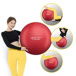 М'яч для фітнесу (фітбол) 4FIZJO 85 см Anti-Burst Red (P-5907739316387) - мініатюра 9