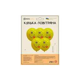 Кулька повітряна латексна з принтом (30 см, 5 шт.) Smile - мініатюра 2
