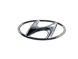 Емблема Hyundai 129х64 мм (2 напрямні зі скотч) Хром (Завод) - мініатюра 4