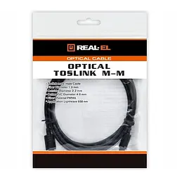 Оптичний аудіокабель Toslink — Toslink REAL-EL Optical ELMM01 1 м - мініатюра 3