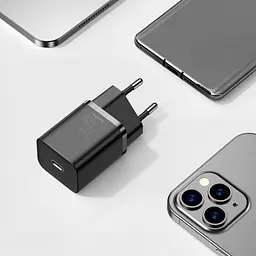 Мережевий зарядний пристрій Baseus Super Silicone PD Charger 20W Black (CCSUP-B01) [66705] - мініатюра 7