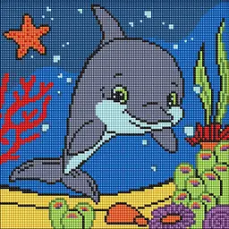 Алмазна мозаїка для дітей Добрий дельфін ©art_selena_ua AMO8111 30х30 см