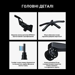 Ігрове крісло Anda Seat Luna Pro Gray Fabric Size L (AD18T-44-G-F) - мініатюра 14