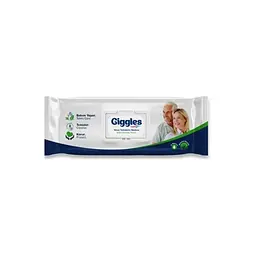 Вологі рукавички для миття всього тіла Giggles 21*24 см з клапоном 50 шт, урологічні, для лежачих хворих (8680131206124)