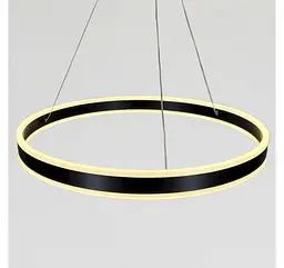 Сучасна підвісна світлодіодна кільцева люстра Artlight 2337/60BK чорна з пультом, диммером та трьома режимами освітлення - мініатюра 4