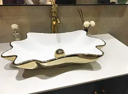 Умивальник Rea Infinity 62x33 white/gold (REA-U3400), Глянцева - мініатюра 2