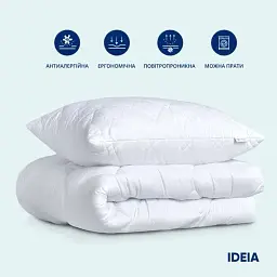 Подушка антиалергенна Ideia H&S Standart Plus 70х70 см + блискавка 25 см біла (8000031092) - мініатюра 6
