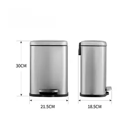 Відро для сміття Mixxus Premium Style-TC0305 SS Color з плавним закриттям, прямокутне, 5 л, нержавійка (MI7060) - мініатюра 5