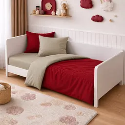 Дитяча постільна білизна MIRSON LITTLE KIDS фланель Cappuchino/Red 110х160см (2200012799963)