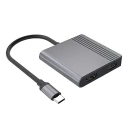 Хаб USB A-CM-COMBO3-04, Grey, Type-C 3.2 - 1xType-C 3.2 (85 Вт) / USB 3.2 / 2xHDMI 4K 30 Гц Gembird teh0027592 - мініатюра 2