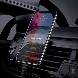 Автотримач для телефону магнітний BOROFONE BH28 на скотчі пластик / силикон / чорний - мініатюра 5