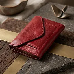 Компактне жіноче портмоне в три складання Grande Pelle 16788 бордовий - мініатюра 4
