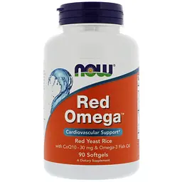 Червоний рис + Омега Now Foods Red Omega Q10 90 гелевих капсул