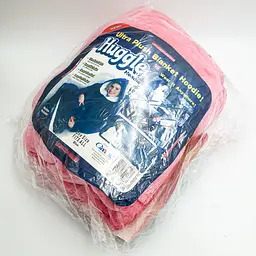Толстовка плед з капюшоном та рукавами унісекс двостороння халат Huggle Hoodie рожевий - мініатюра 3