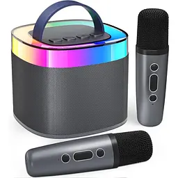 Портативна караоке-машина Bluetooth з 3 вбудованими динаміками та 2 мікрофонами