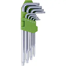 Набір ключів Alloid Torx вигнутих подовжених T10-T50, 9 предметів (НТ-0918)