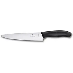 Кухонный нож Victorinox SwissClassic Carving лезвие 19см с черным. ручкой в ​​подар.