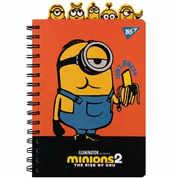 Блокнот Yes Minions А5 cпіраль 80 аркушів з фігурними роздільниками (151778)