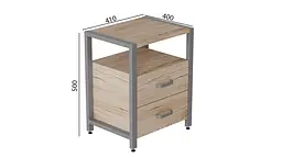 Тумба універсальна Ferrum-decor Вів'єн 2/2 50x41x40 сірий ДСП Дуб Сан-Марино 16мм (FRD-104167) - мініатюра 2