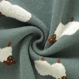 Плед Дитячий Lovely Svi Бавовна 80х100 см В'язаний Зелений Вівці (3190222) - мініатюра 3