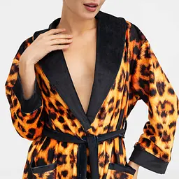 Халат жіночий з плюшевого велюру ексклюзивний Leopard 18276 2XL-3XL - мініатюра 6