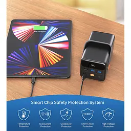 Батарея універсальна Choetech 50000mAh, PD/3.0/65W, QC/3.0/18W, USB-C, 3*USB-A, mirco USB, LED Light (B664-CCBE) - мініатюра 6