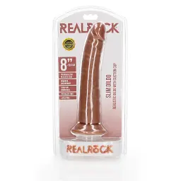 Фалоімітатор RealRock Slim Realistic 8" 22.5 см (тілесний) - мініатюра 5