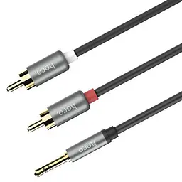 Кабель 3,5"-2RCA" 1,5m Hoco Grey (UPA-10) - мініатюра 2