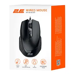 Мишка 2E MF180 USB Black (2E-MF180UB) - мініатюра 3