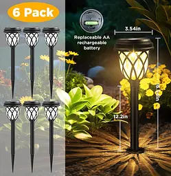 Садові сонячні світильники 6 Pack Solar Lights X15 6 шт. на сонячних батареях підсвічування газону - мініатюра 6