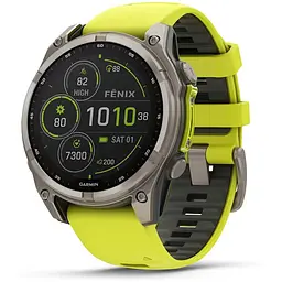 Смарт-годинник Garmin Fenix 8 47 мм Solar Сапфір Графіт/Титан з силіконовим ремінцем QuickFit 22 мм