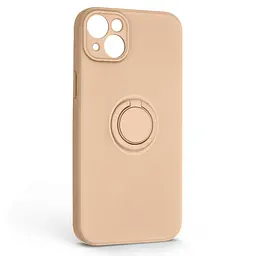 Силиконовый чехол для Apple iPhone 14 Plus, Icon Ring, пудровый, панель-накладка, с кольцом-подставкой на 360°, противоударный, возможность использования магнитных держателей, ArmorStandart (ARM68699)