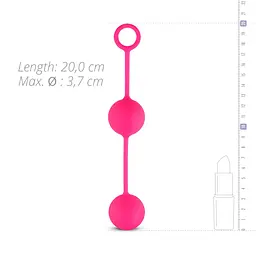 Вагінальні кульки зі зміщеним центром ваги Love Balls With Counterweight Pink - мініатюра 6