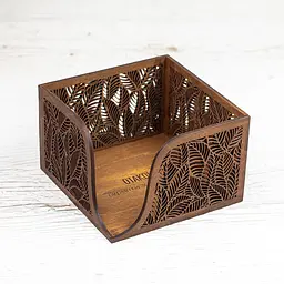 Дерев'яна серветниця VANZA LEAF walnut - L (21 см)  - мініатюра 6