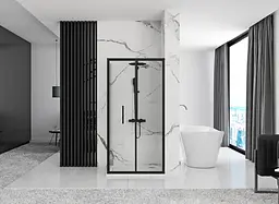 Душова кабіна Rea Rapid Fold 90x100 black REA-K6422 + REA-K6420, Чорний матовий, Універсальна, прозрачний, Чорний матовий - мініатюра 5