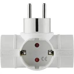 Трійник з заземленням Electraline 16А 250В 55040 - мініатюра 3