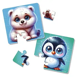 Дитячий м'який пазл "Ведмедик та пінгвіненя" Vladi Toys VT1102-38, 25 елементів - мініатюра 2