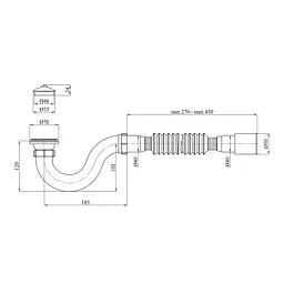 Сифон для душового піддону Kroner KRP-ST01 1 1/2"×40/50 мм прямоточний CV032069 - мініатюра 2