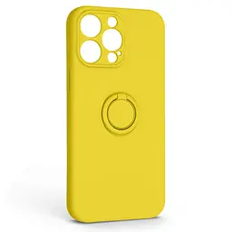 Силиконовый чехол для Apple iPhone 14 Pro Max, Icon Ring, желтый, панель-накладка, с кольцом-подставкой на 360°, противоударный, возможность использования магнитных держателей, ArmorStandart (ARM68722)